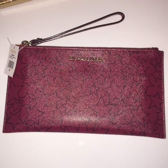 Michael Kors LARGE JET ZIP CLUTCH/ MULBRY/PLUM - Picture 2 of 5